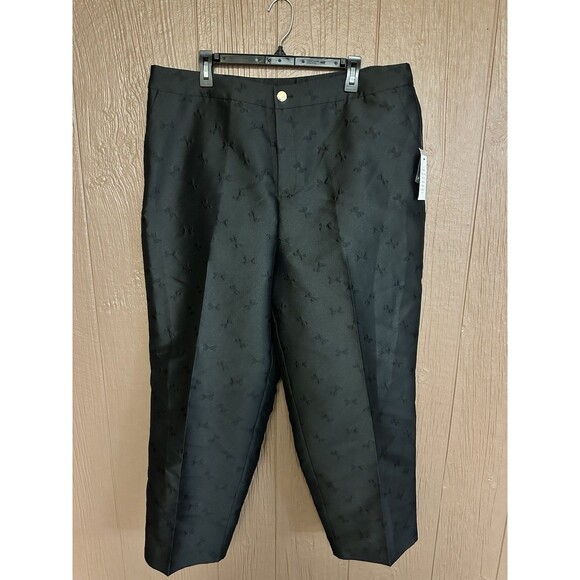Eloquii Black Tailored High‎ Rise Jacquard Ankle Pant Size 16 NWT Work Casual - Picture 2 of 8